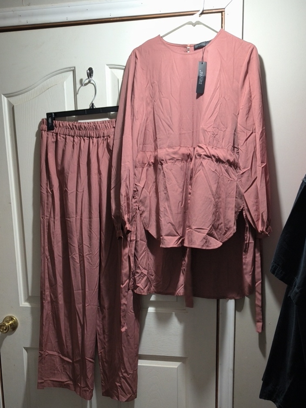 Zanzea Dusty Rose Two-Piece Pantsuit Set